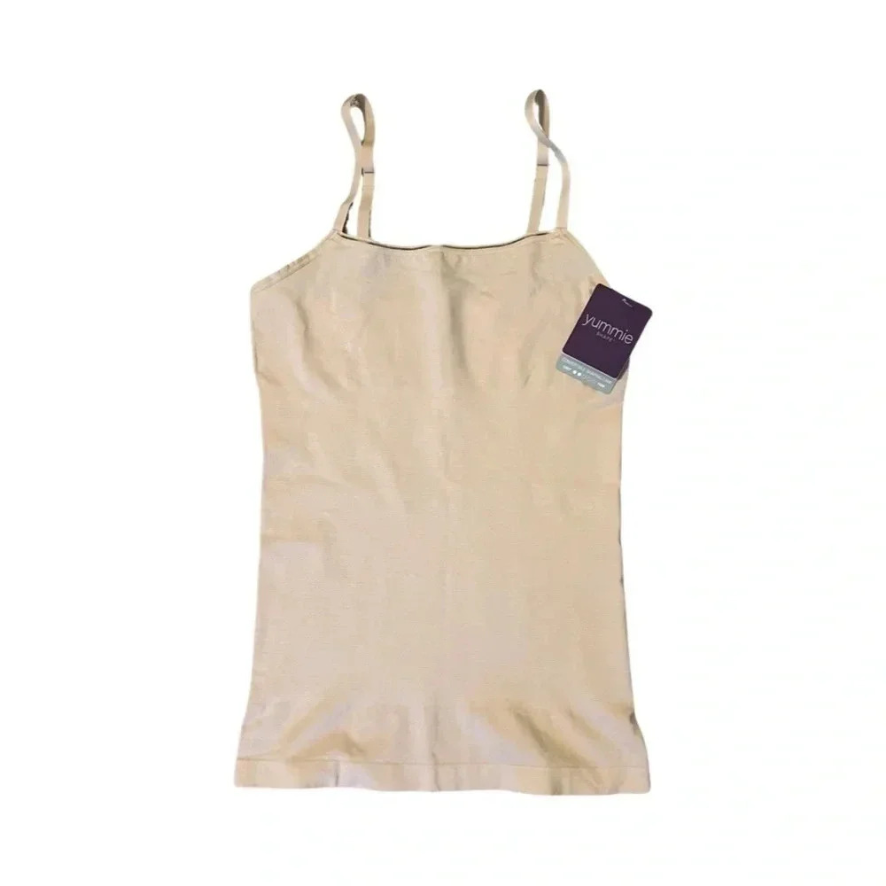 Yummie Womens Seamless Camisole Nude Beige Firm Compression Shapewear Tank M/L